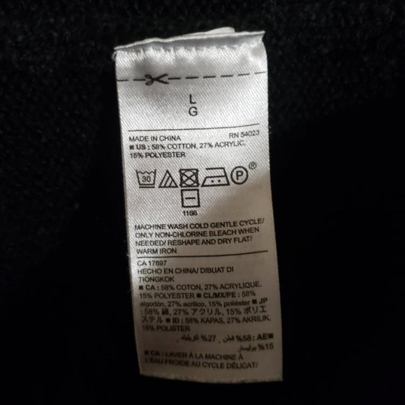 (LG) Old Navy Cozy Knit Pull Over Sweater | Black and White | Christmas Sweater - Picture 4 of 5